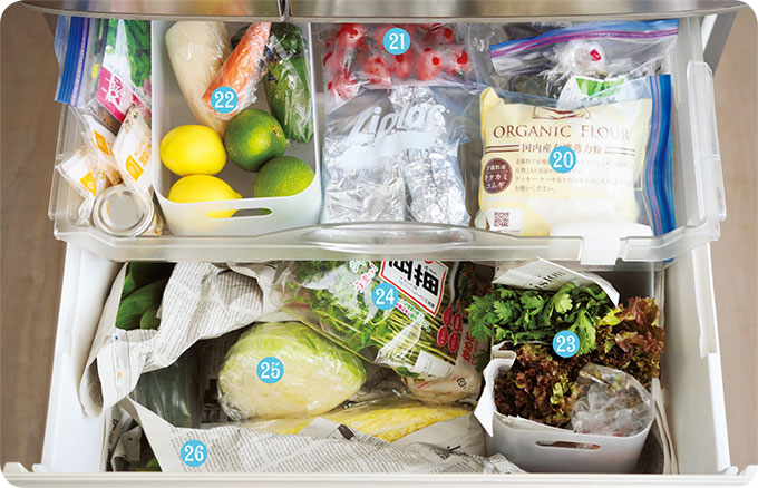 野菜を長持ちさせる保存法＆冷凍庫に入れておきたい意外な食材。平岡淳子さんの「冷蔵庫の使いこなし術・野菜室＆冷凍庫」の画像1