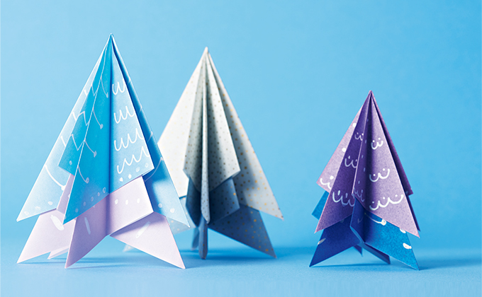 折り紙で作るクリスマスクラフト。北欧のモミの木みたいな「リトル・ツリー」【最新号からちょっと見せ】