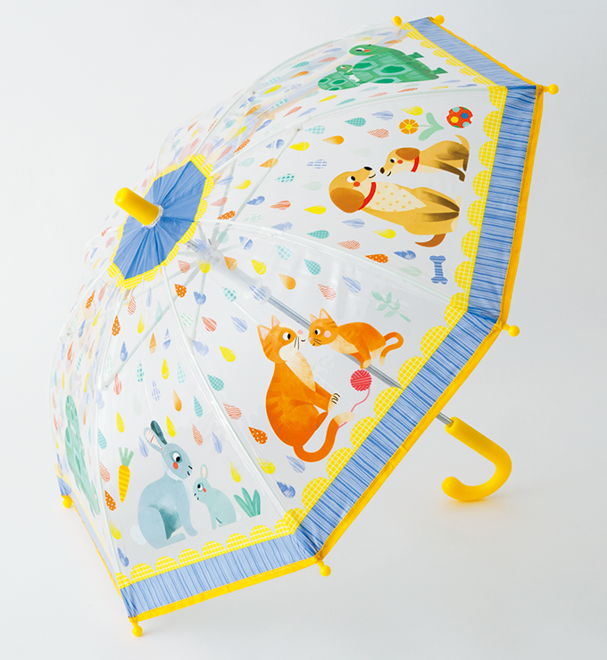雨降りの日も楽しみに。動物柄が目を引くカラフルな「子ども傘」【「かうめも」kodomoe4月号】の画像1