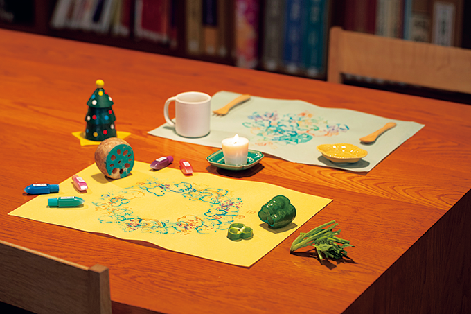 クリスマスのテーブルが華やぐ「野菜スタンプのお祝いランチョンマット」【最新号からちょっと見せ】の画像1