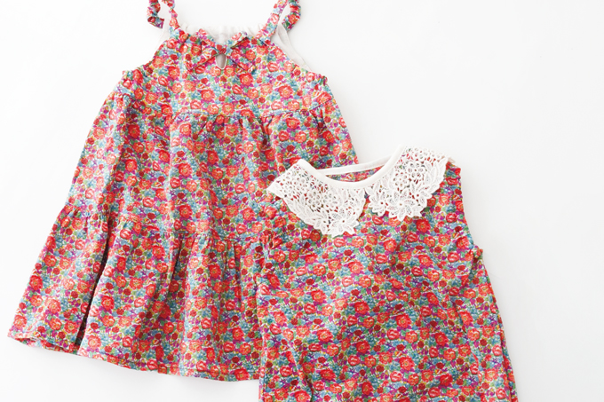 リバティプリントが上品♪ ギフトにもピッタリな「サマードレス&ロンパース」【こどモノ8月号】