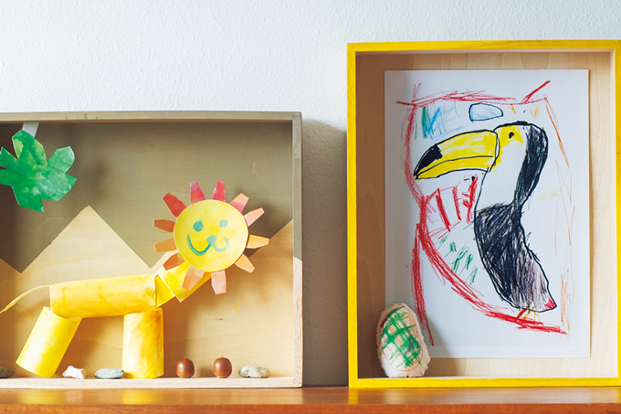 【子どもの立体作品を飾るアイディア】簡単!「ボックスフレーム」の作り方