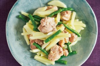 【調味料は塩ひとつだけ！】とびきりおいしいおかずが作れる「鶏ももとじゃがいもの蒸し煮」のレシピ