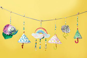 【梅雨の飾り】雨の多い季節は、おうちで工作を楽しもう！ にじみを楽しむ「ガーランド」