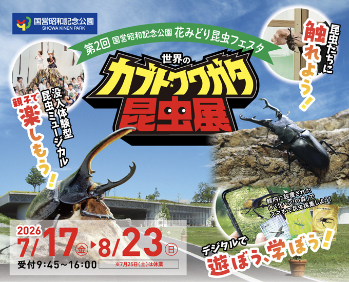 【夏休みは親子で昆虫の世界へ！】昭和記念公園で開催中！「世界のカブト・クワガタ昆虫展」の画像1