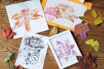 【紙版画であそぼう！】ダンボールや落ち葉など身近な素材で版画あそびを楽しもう！